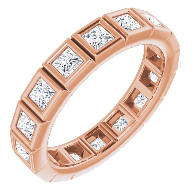 1.60 ct. Princess Cut Diamond Bezel Set Eternity Band-VIRABYANI