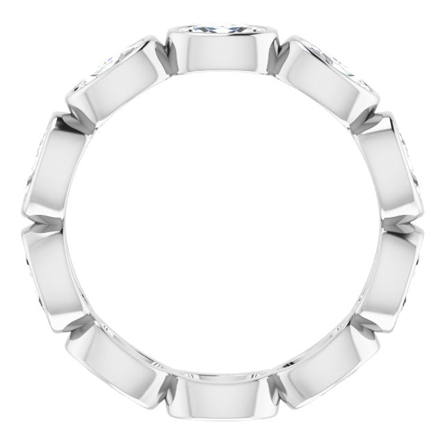 2.10 ct. Oval Diamond Eternity Band Stackable Ring-VIRABYANI