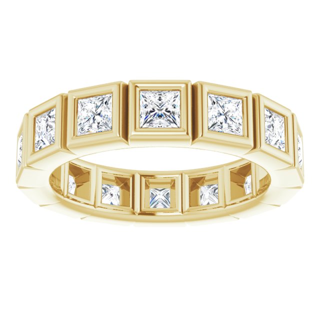 2.52 ct. Princess Diamond Eternity Band-in 14K/18K White, Yellow, Rose Gold and Platinum - Christmas Jewelry Gift -VIRABYANI