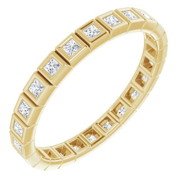 0.34 ct. Bezel Set Princess Diamond Eternity Band-VIRABYANI