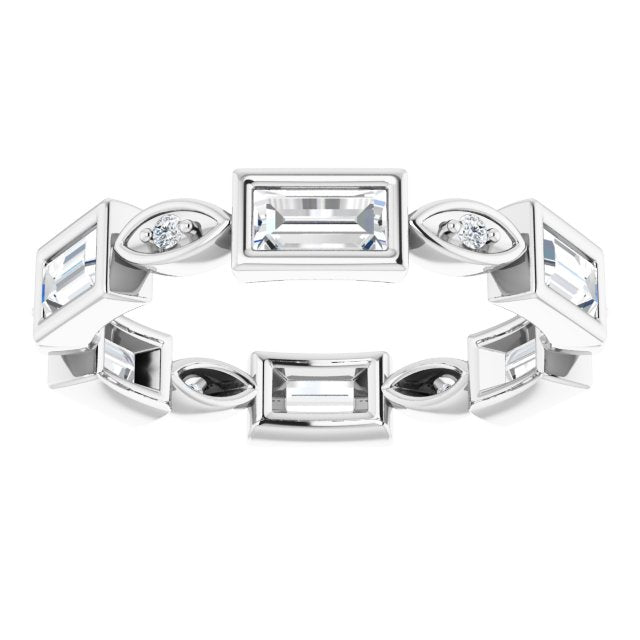 1.00 ct. Straight Baguette & Round Diamond Eternity Band-VIRABYANI