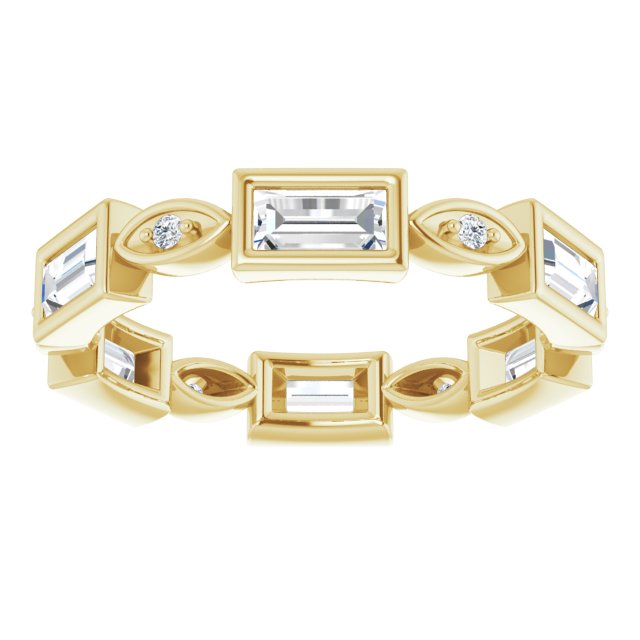 1.00 ct. Straight Baguette & Round Diamond Eternity Band-VIRABYANI