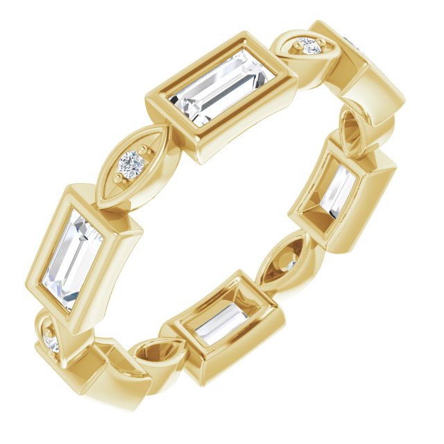 1.00 ct. Straight Baguette & Round Diamond Eternity Band-VIRABYANI