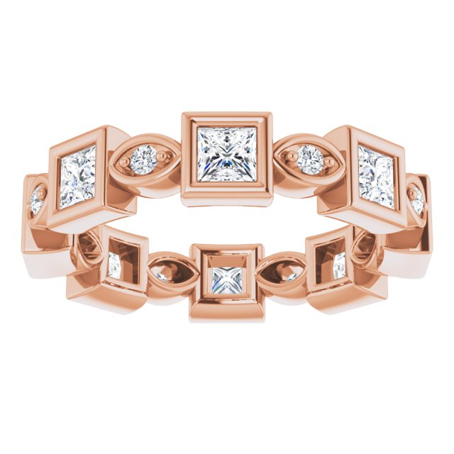 1.57 ct. Princess & Round Diamond Eternity Band-VIRABYANI