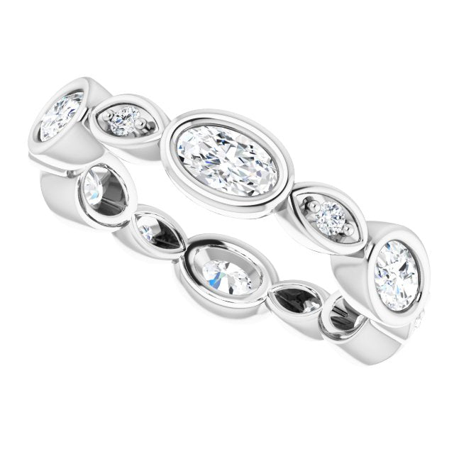 1.36 ct. Oval & Round Diamond Eternity Band-VIRABYANI