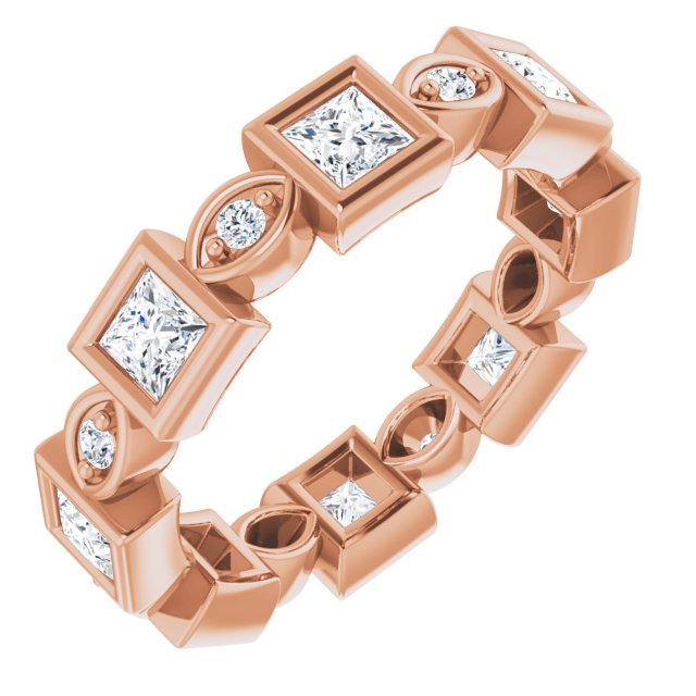 1.57 ct. Princess & Round Diamond Eternity Band-VIRABYANI