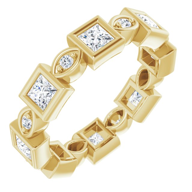 1.57 ct. Princess & Round Diamond Eternity Band-VIRABYANI