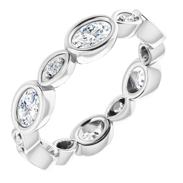1.36 ct. Oval & Round Diamond Eternity Band-VIRABYANI