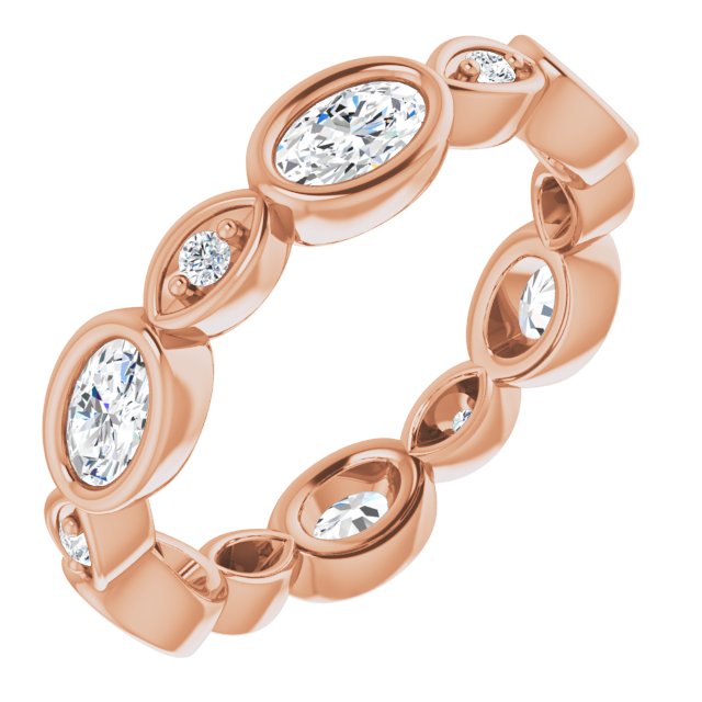 1.36 ct. Oval & Round Diamond Eternity Band-VIRABYANI