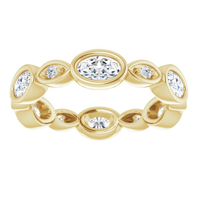 1.36 ct. Oval & Round Diamond Eternity Band-in 14K/18K White, Yellow, Rose Gold and Platinum - Christmas Jewelry Gift -VIRABYANI
