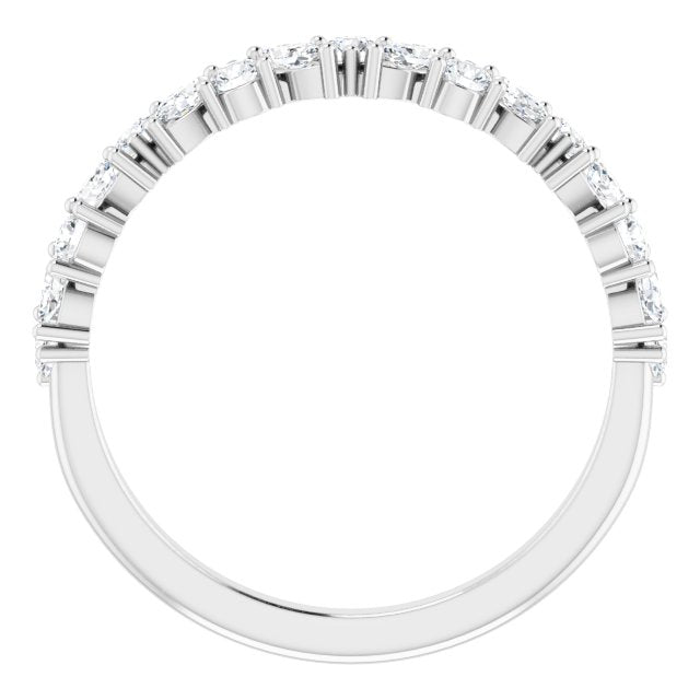 0.50 ct. Prong Set Marquise And Round Diamond Wedding Band-VIRABYANI