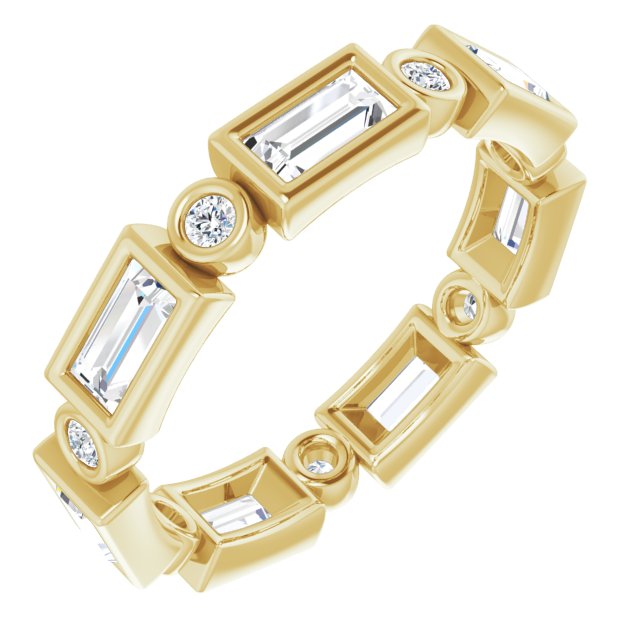 1.24 ct. Straight Baguette & Round Diamond Eternity Band-VIRABYANI