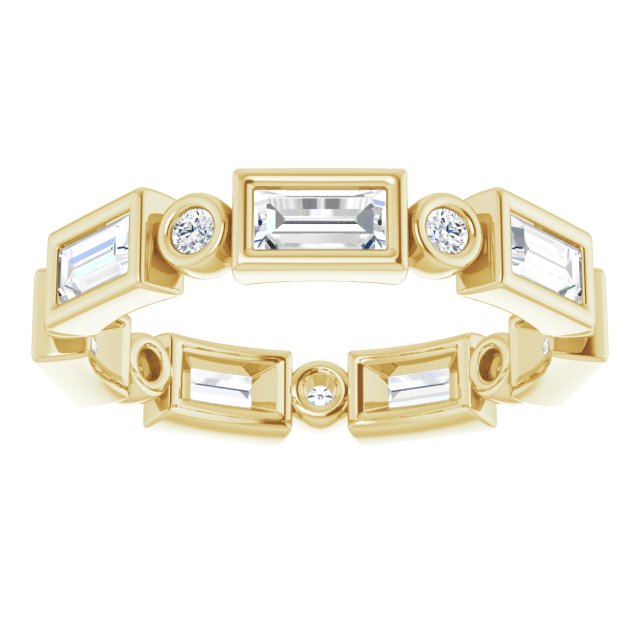 1.24 ct. Straight Baguette & Round Diamond Eternity Band-VIRABYANI