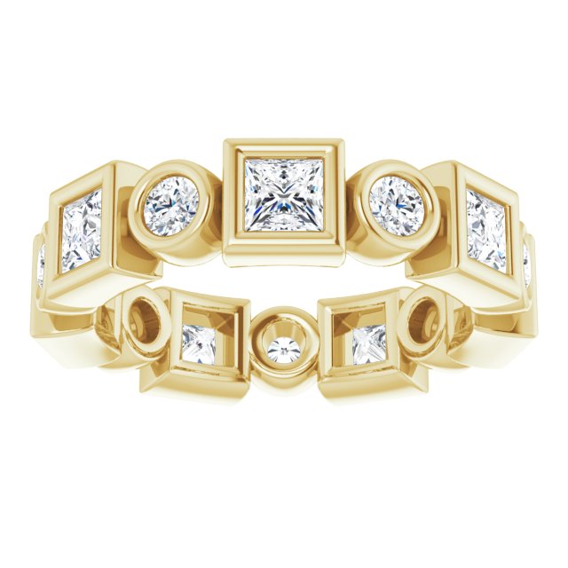 1.92 ct. Princess & Round Diamond Eternity Band-VIRABYANI