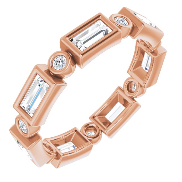 1.24 ct. Straight Baguette & Round Diamond Eternity Band-VIRABYANI