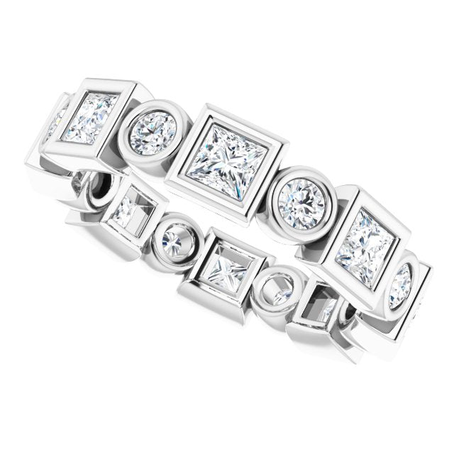 1.92 ct. Princess & Round Diamond Eternity Band-VIRABYANI