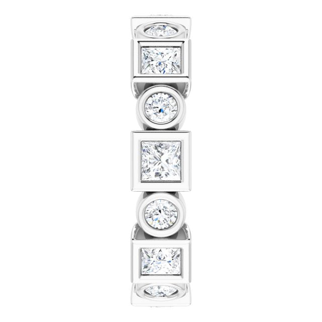 1.92 ct. Princess & Round Diamond Eternity Band-VIRABYANI
