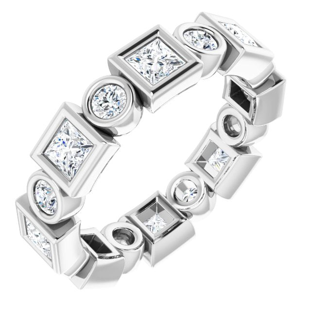 1.92 ct. Princess & Round Diamond Eternity Band-VIRABYANI