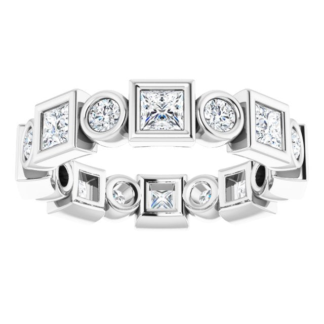 1.92 ct. Princess & Round Diamond Eternity Band-VIRABYANI