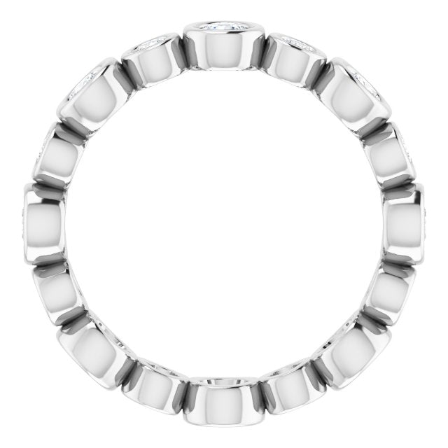 1.15 ct. Round Diamond Eternity Band Bezel Set Stackable Ring-VIRABYANI