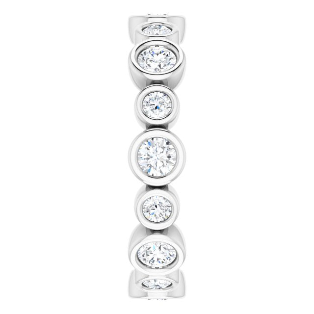 1.15 ct. Round Diamond Eternity Band Bezel Set Stackable Ring-VIRABYANI