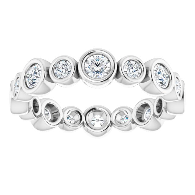 1.15 ct. Round Diamond Eternity Band Bezel Set Stackable Ring-VIRABYANI