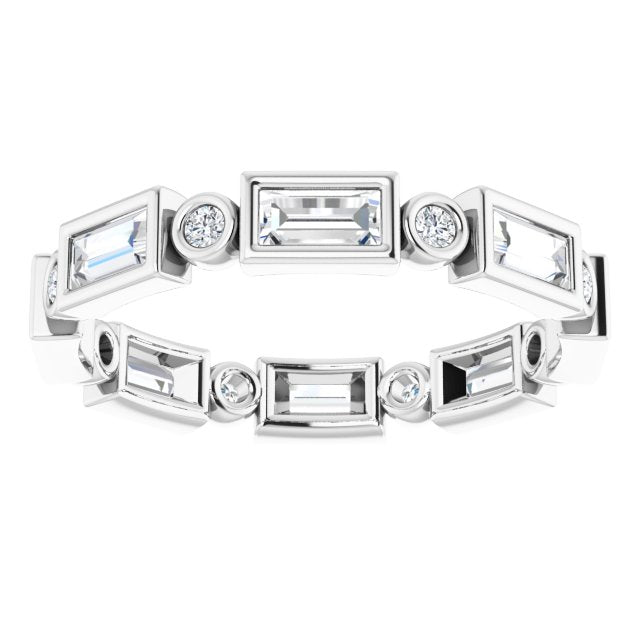 1.24 ct. Straight Baguette & Round Diamond Eternity Band-VIRABYANI