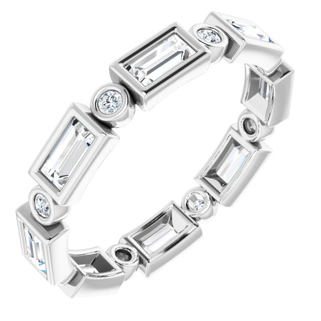 1.24 ct. Straight Baguette & Round Diamond Eternity Band-VIRABYANI