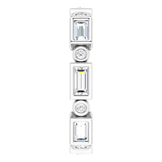 1.24 ct. Straight Baguette & Round Diamond Eternity Band-VIRABYANI