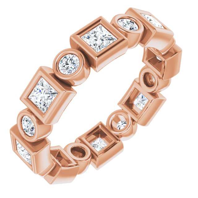 1.92 ct. Princess & Round Diamond Eternity Band-VIRABYANI