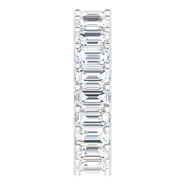 6.67 ct. Emerald Cut Diamond Eternity Band Shared Prong Ring-VIRABYANI