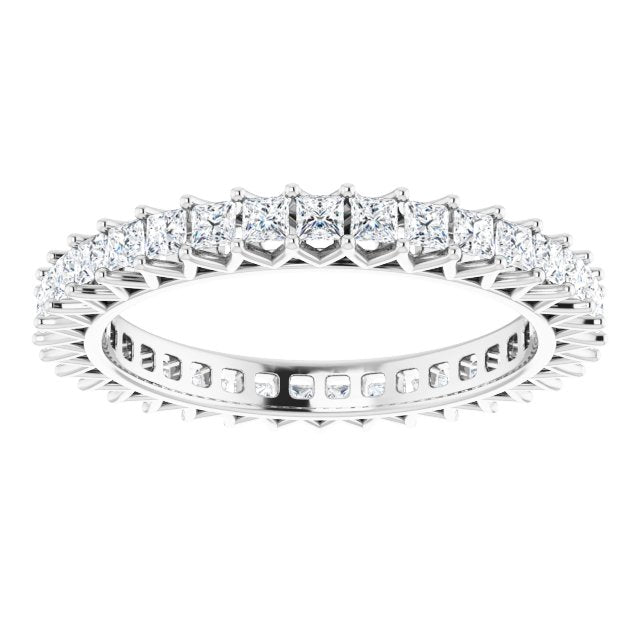 1.05 ct. Princess Diamond Eternity Band-in 14K/18K White, Yellow, Rose Gold and Platinum - Christmas Jewelry Gift -VIRABYANI