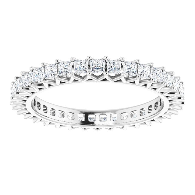 1.05 ct. Princess Diamond Eternity Band Shared Prong Set Ring-VIRABYANI
