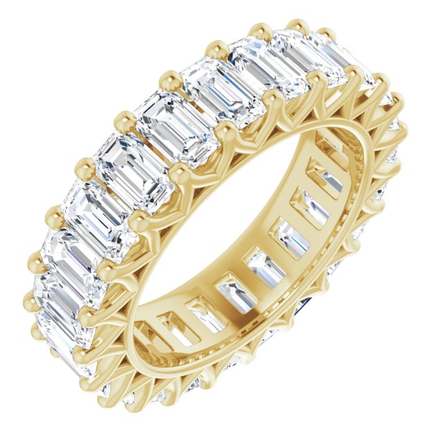 6.67 ct. Emerald Cut Diamond Eternity Band Shared Prong Ring-VIRABYANI