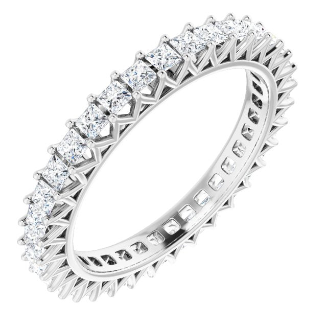 1.05 ct. Princess Diamond Eternity Band Shared Prong Set Ring-VIRABYANI
