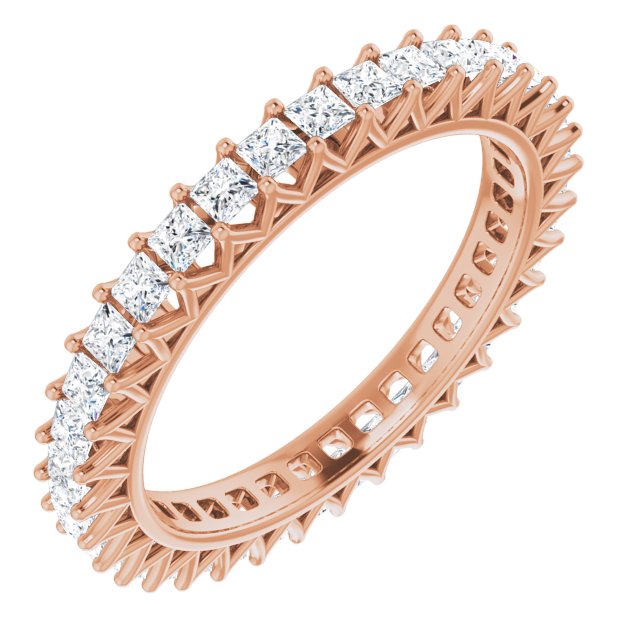 1.05 ct. Princess Diamond Eternity Band Shared Prong Set Ring-VIRABYANI