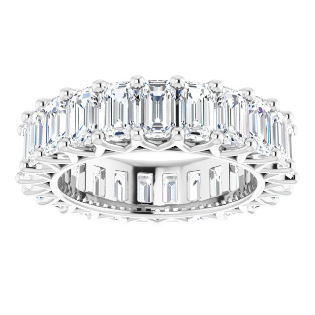 6.67 ct. Emerald Cut Diamond Eternity Band Shared Prong Ring-VIRABYANI