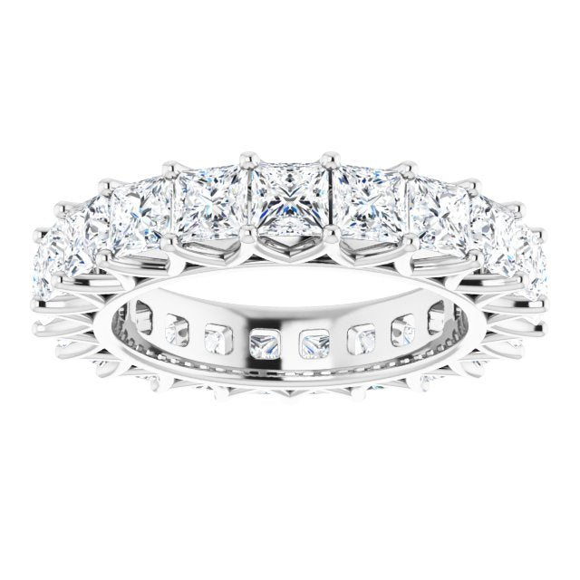 6.09 ct. Princess Diamond Eternity Band-in 14K/18K White, Yellow, Rose Gold and Platinum - Christmas Jewelry Gift -VIRABYANI