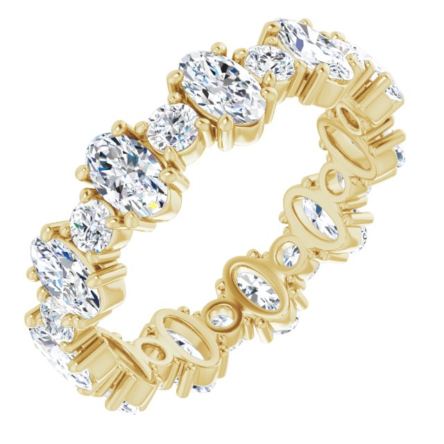 2.97 ct. Oval & Round Diamond Eternity Band-VIRABYANI