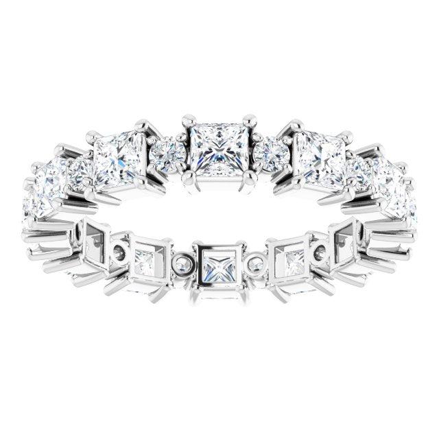 2.52 ct. Princess & Round Diamond Eternity Band-VIRABYANI