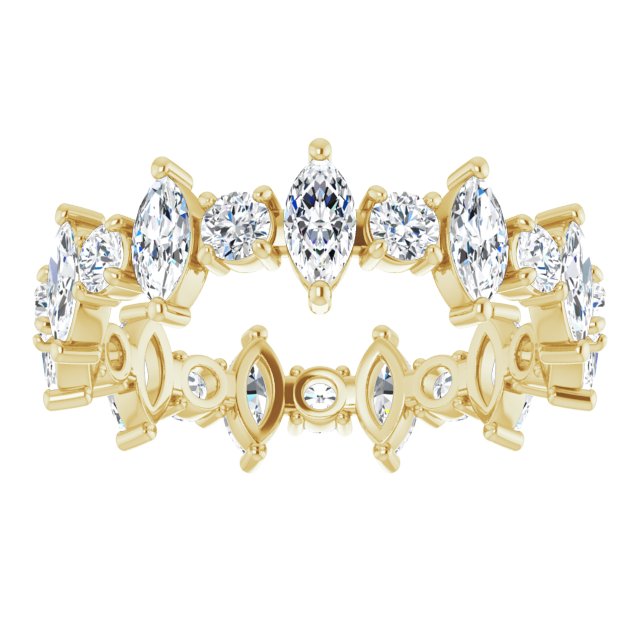 2.20 ct. Marquise & Round Diamond Eternity Band-in 14K/18K White, Yellow, Rose Gold and Platinum - Christmas Jewelry Gift -VIRABYANI