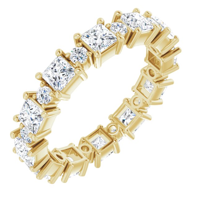 2.52 ct. Princess & Round Diamond Eternity Band-VIRABYANI