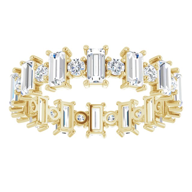 2.38 ct. Straight Baguette & Round Diamond Eternity Band-VIRABYANI