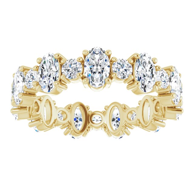 2.97 ct. Oval & Round Diamond Eternity Band-in 14K/18K White, Yellow, Rose Gold and Platinum - Christmas Jewelry Gift -VIRABYANI