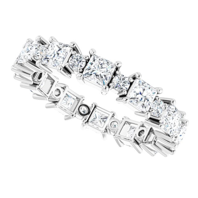 2.52 ct. Princess & Round Diamond Eternity Band-VIRABYANI