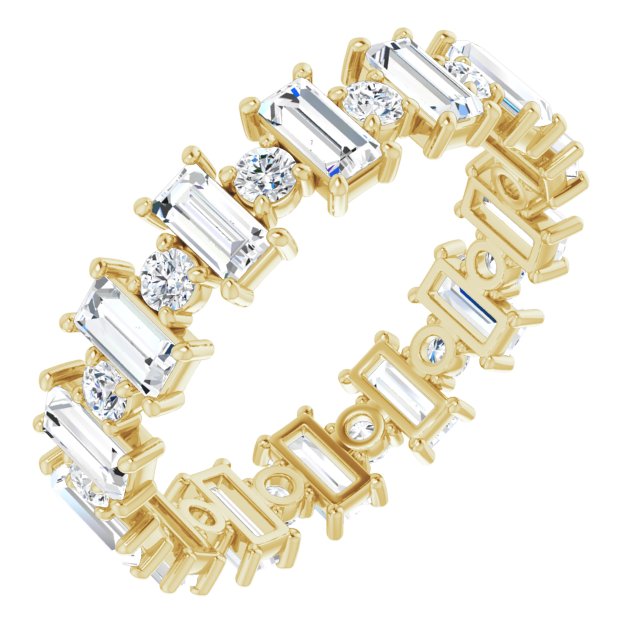 2.38 ct. Straight Baguette & Round Diamond Eternity Band-VIRABYANI