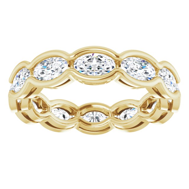 2.52 ct. Oval Diamond Eternity Band-in 14K/18K White, Yellow, Rose Gold and Platinum - Christmas Jewelry Gift -VIRABYANI