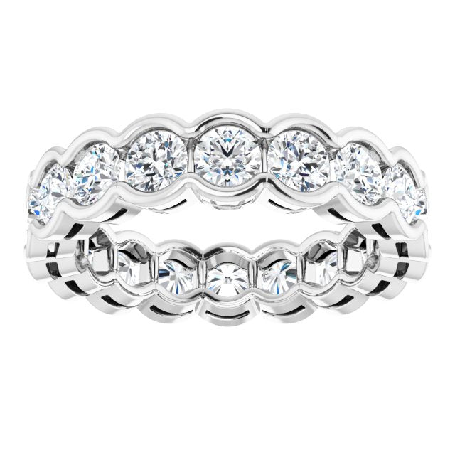 3.0 ct. Round Diamond Half Bezel Set Eternity Band-VIRABYANI
