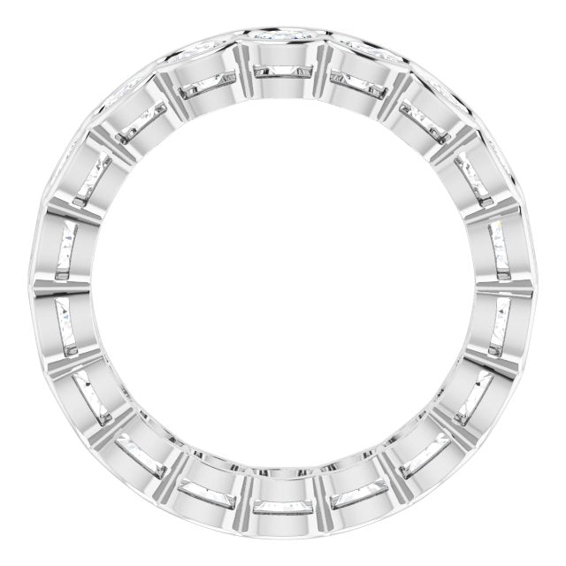 3.0 ct. Round Diamond Half Bezel Set Eternity Band-VIRABYANI