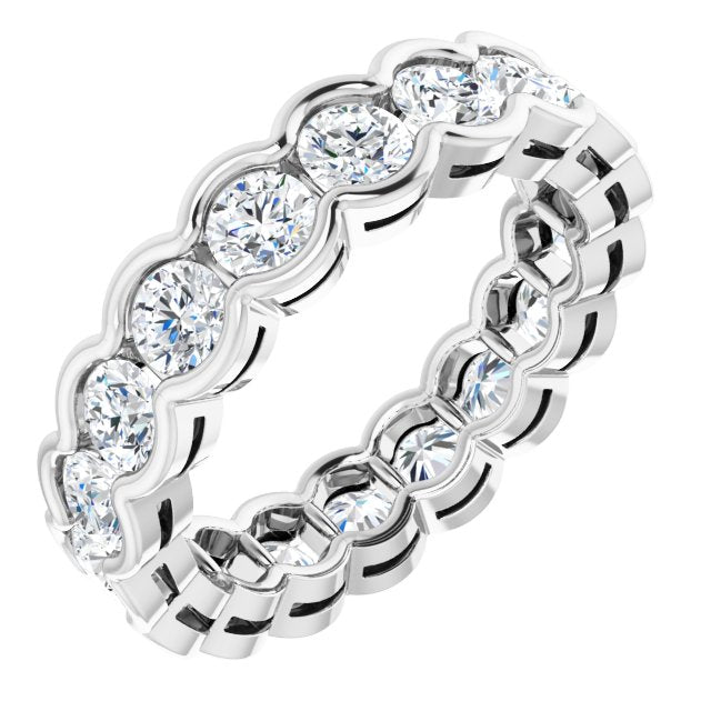 3.0 ct. Round Diamond Half Bezel Set Eternity Band-VIRABYANI